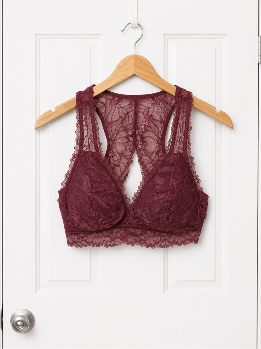 Auden Burgundy Lace Racerback Bralette
